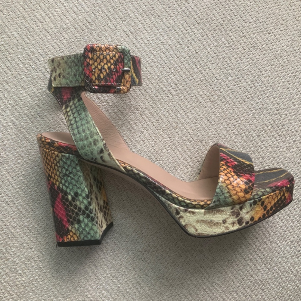 Multi Colored Snakeskin Platform Sandals - image 2